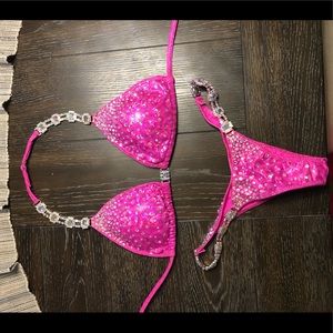 Hot pink crystal bling bikini